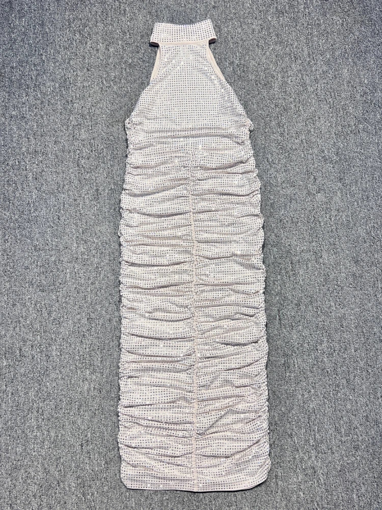 Halter Neck Bodycon Maxi Dress - View 5