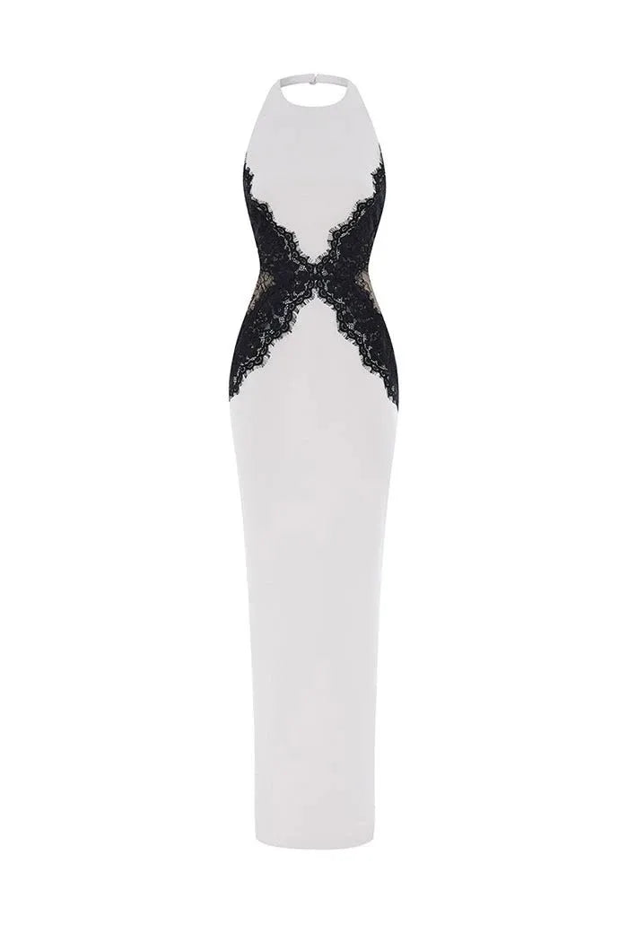 IMAN LACE MAXI DRESS White