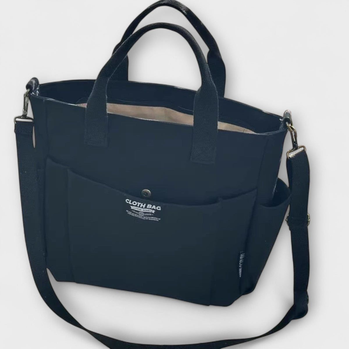 Multi Pocket Canvas Tote Crossbody Bag