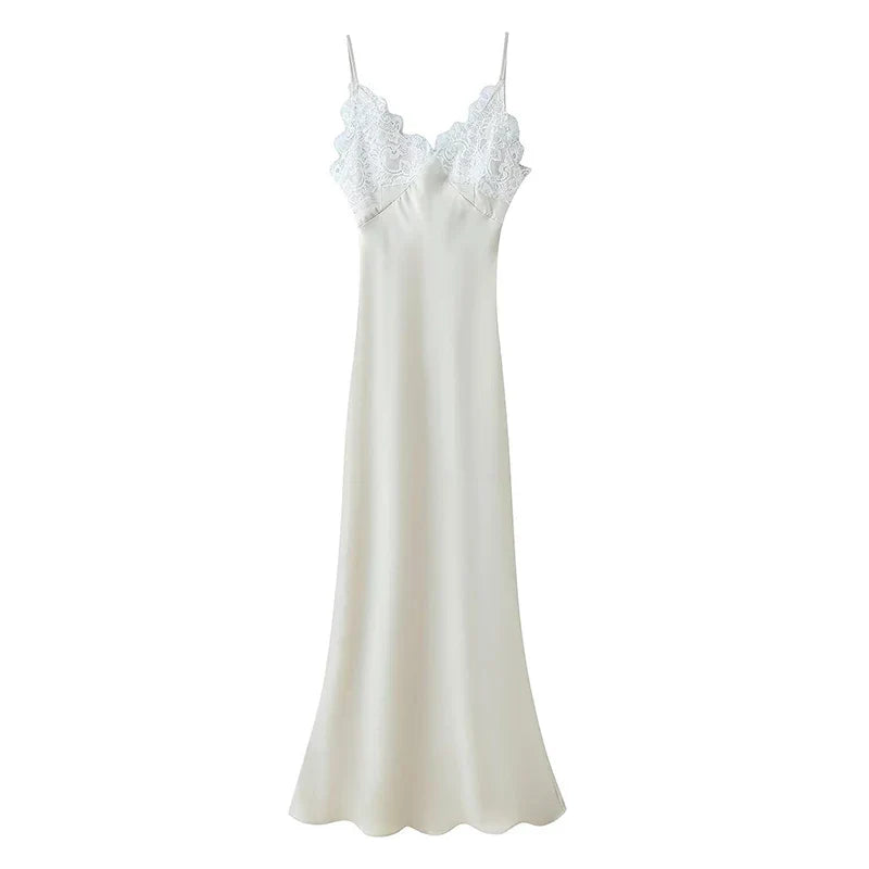 VELI SATIN MAXI DRESS White