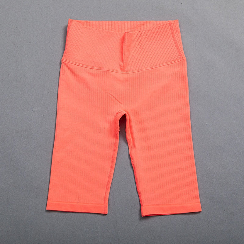 Mojoyce Solid Ribbed Yoga Pants Leggings Women Seamless Sport Leggings Gym Clothing Fitness High Waist Push Up Workout Tights Pants