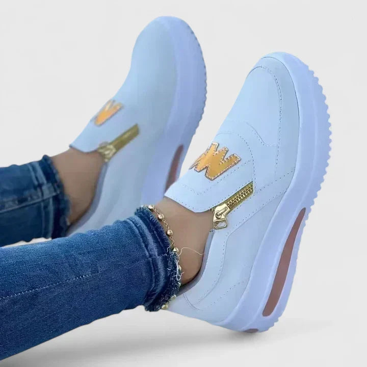 Zip Front Platform Slip On Sneakers