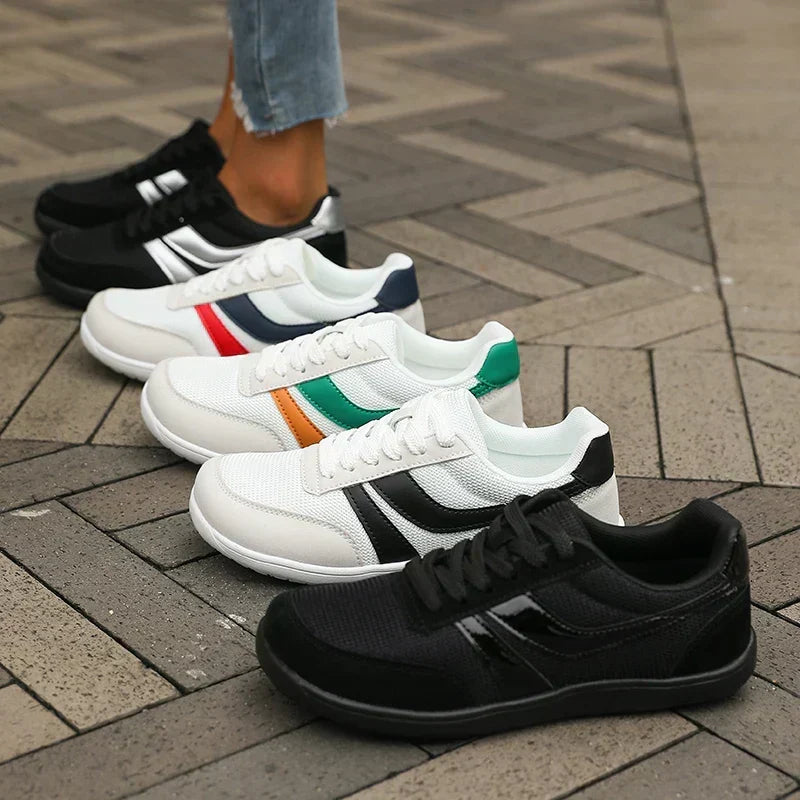 Lace Up Mesh Side Stripe Low Top Sneakers