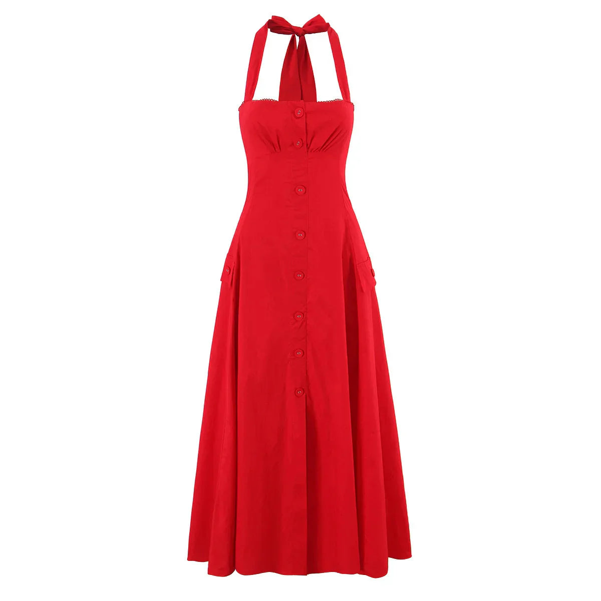 ALLORA FLORAL MIDI DRESS Red