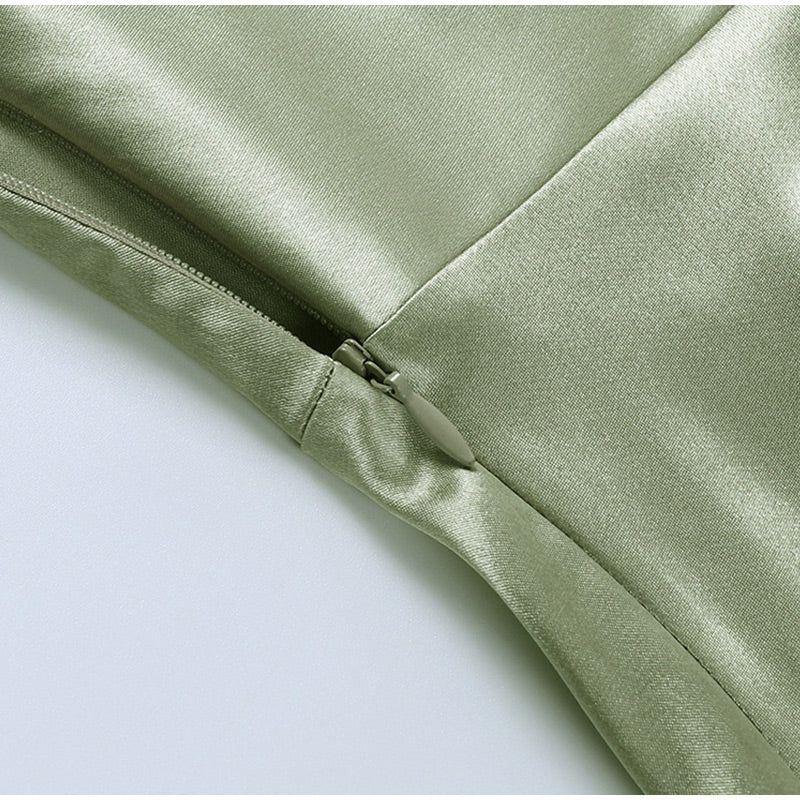 Magnificence Of Her Ruched Satin Midi Dress - View 12