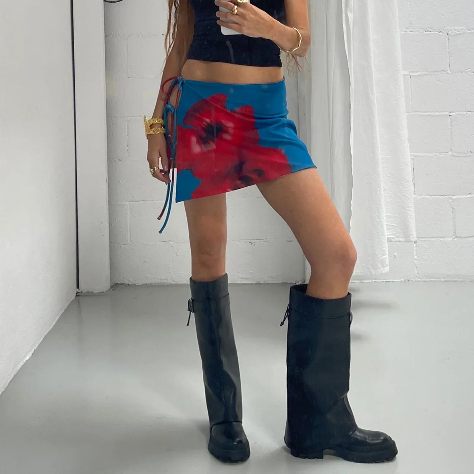 Vintage TieDye Low Waist Floral Dress