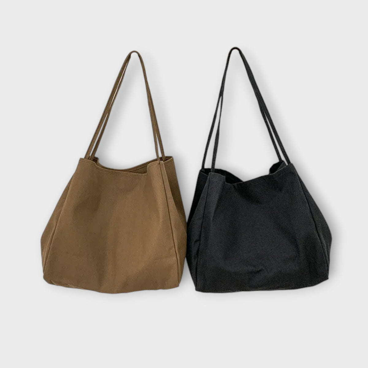 Slouchy Canvas Shoulder Tote Bag