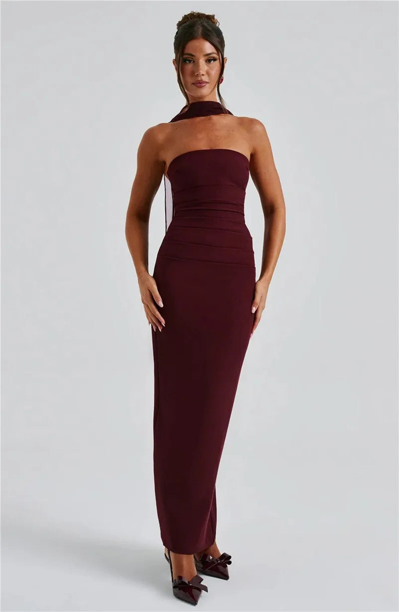 NELI MAXI DRESS Burgundy