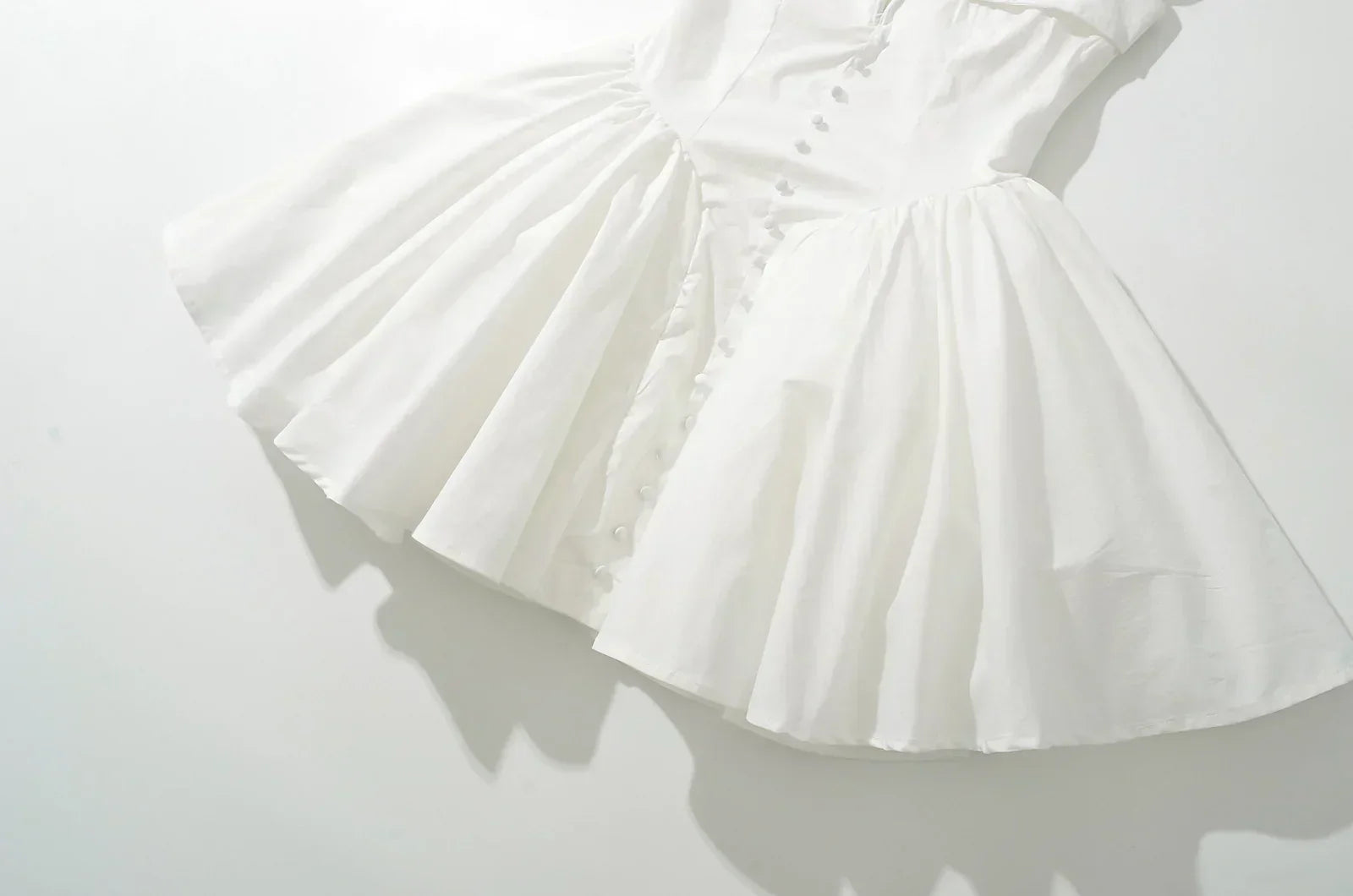 Sweetheart Cap Sleeve Button Front Fit and Flare Mini Dress
