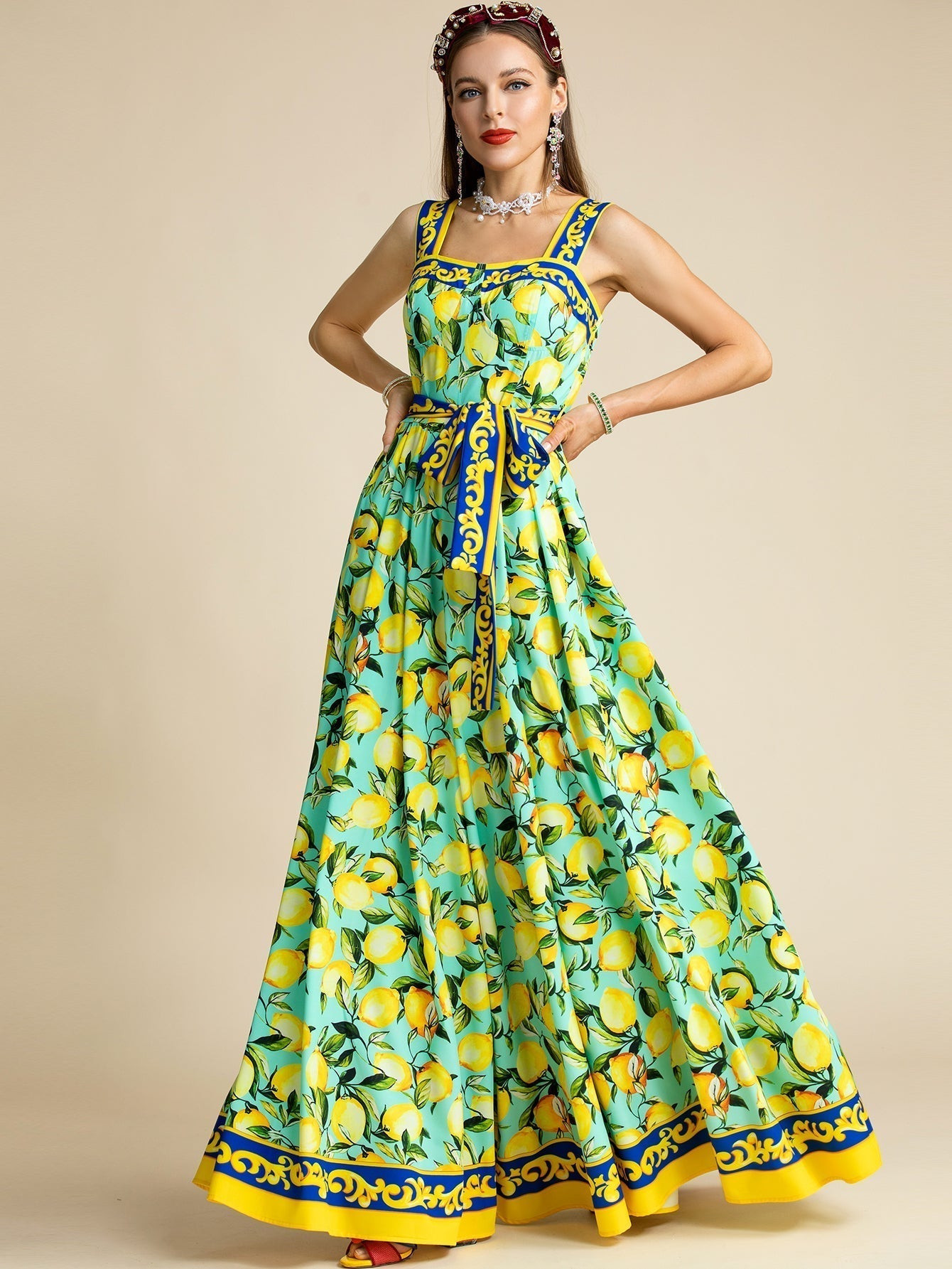 Montecita Elegant Maxi Dress Mint / M