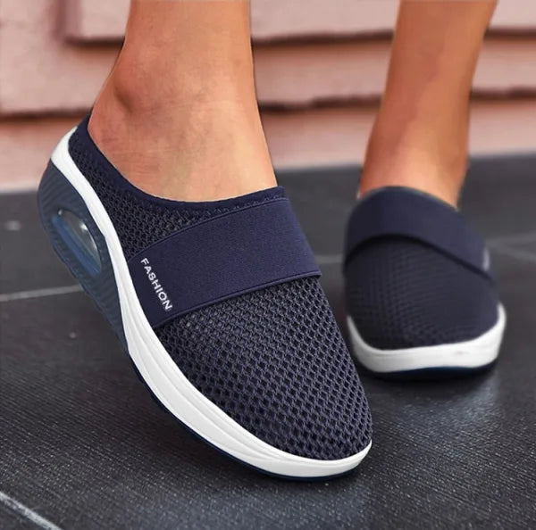 Mesh Slip On Air Cushion Platform Mule Sneakers