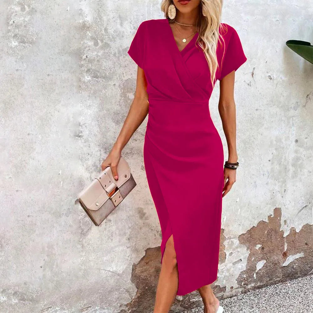 Ana Exclusive María Casual Short V Neck Mini Dress for Women Evening Wear Edit