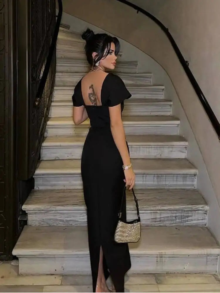 Diamond Bandage Square Neck Maxi Dress - View 2