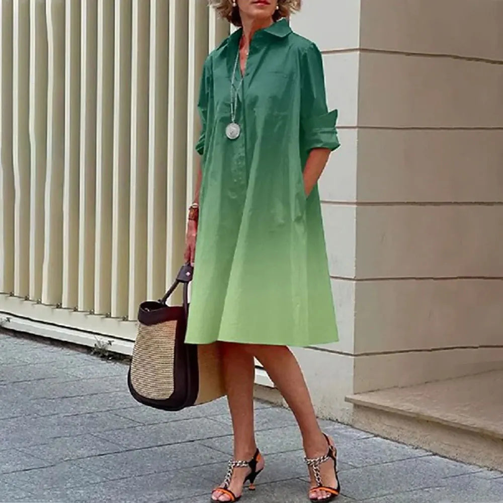 Alba Boutique Women's Midi Shirt Dress with Button Placket Collection