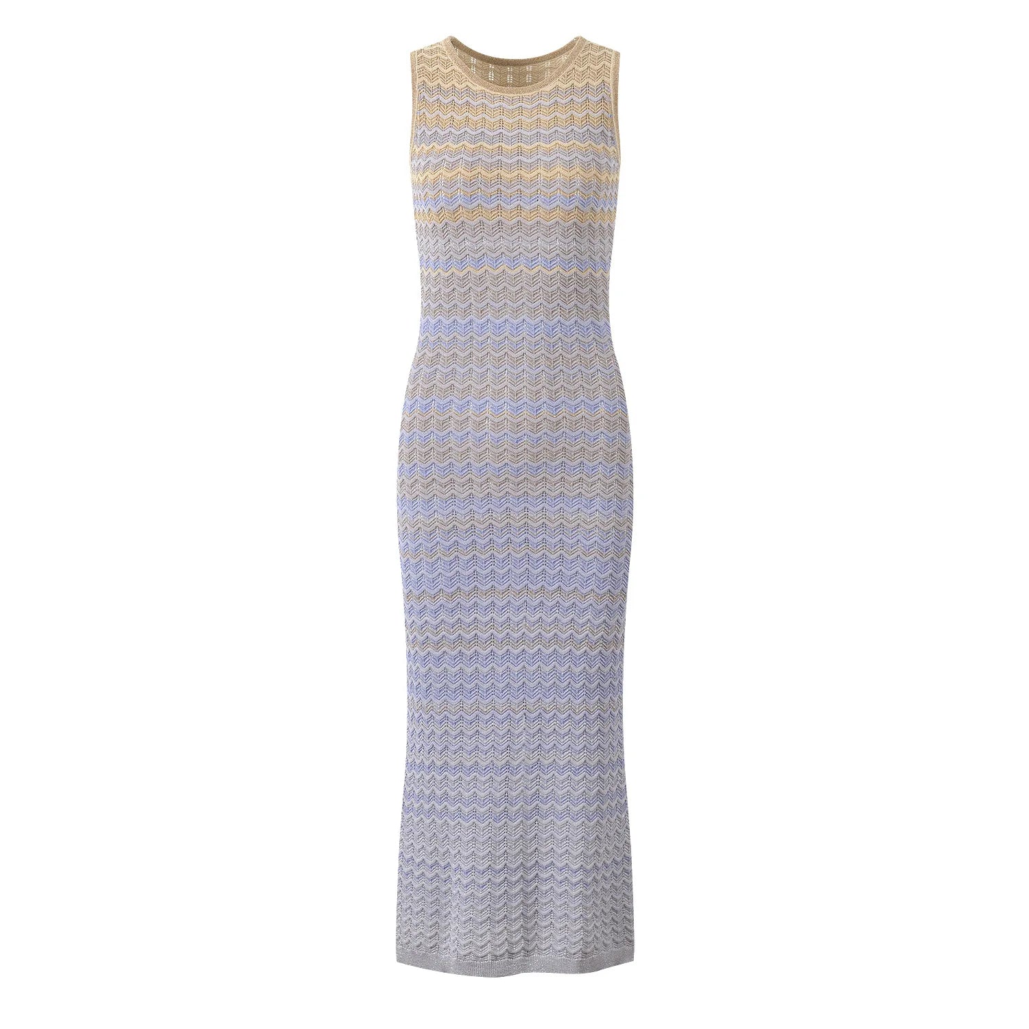 CANNES KNIT MIDI DRESS Blue