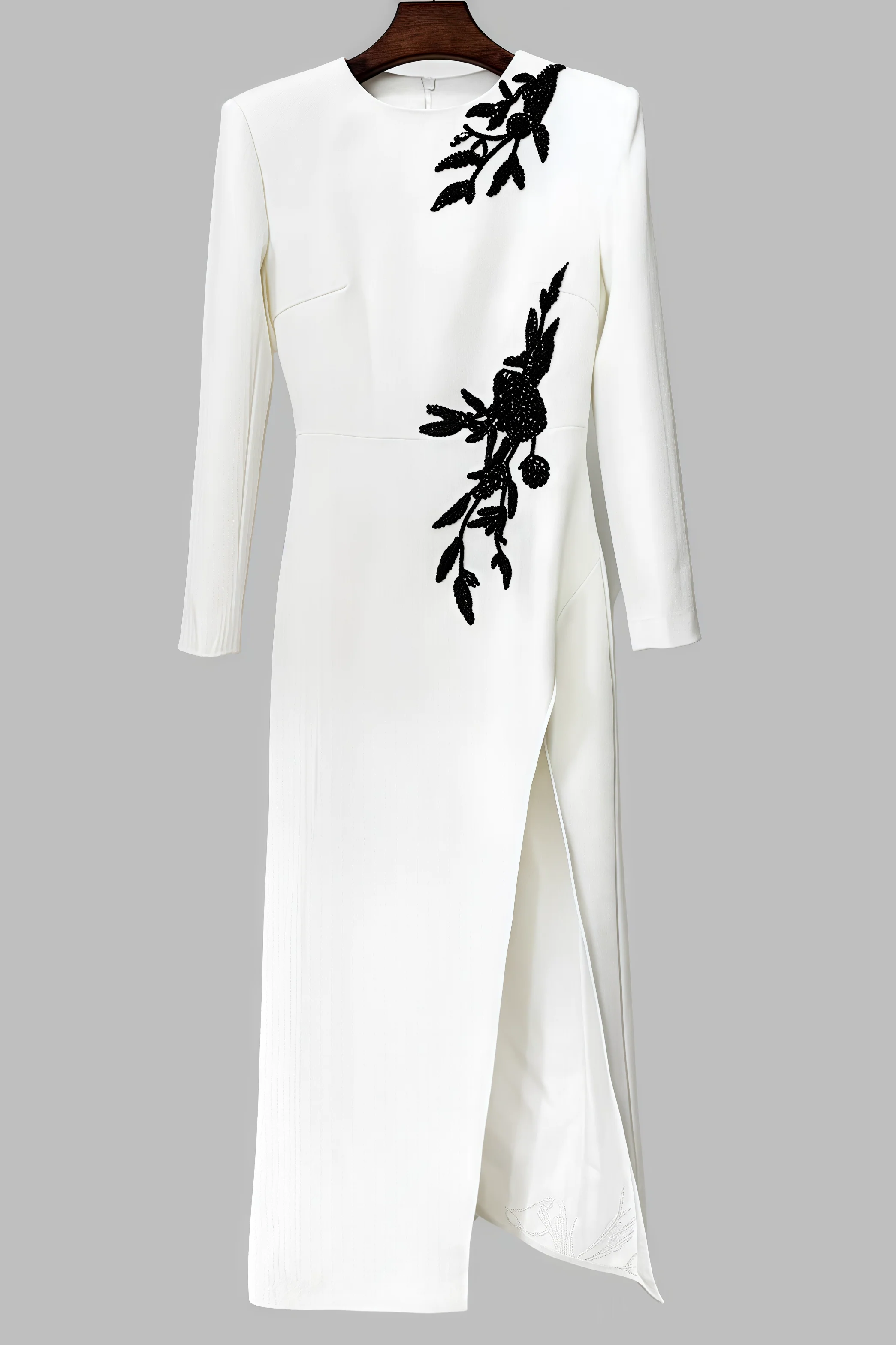 Marglt Embellished Floral Slit Maxi Dress - View 3