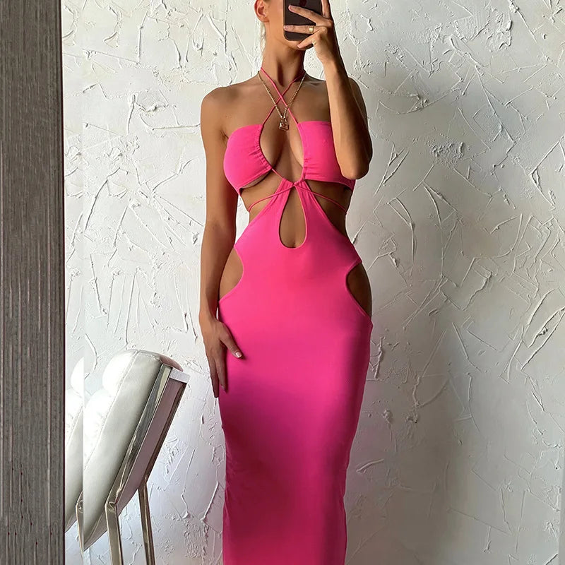 TERY MIDI DRESS Pink