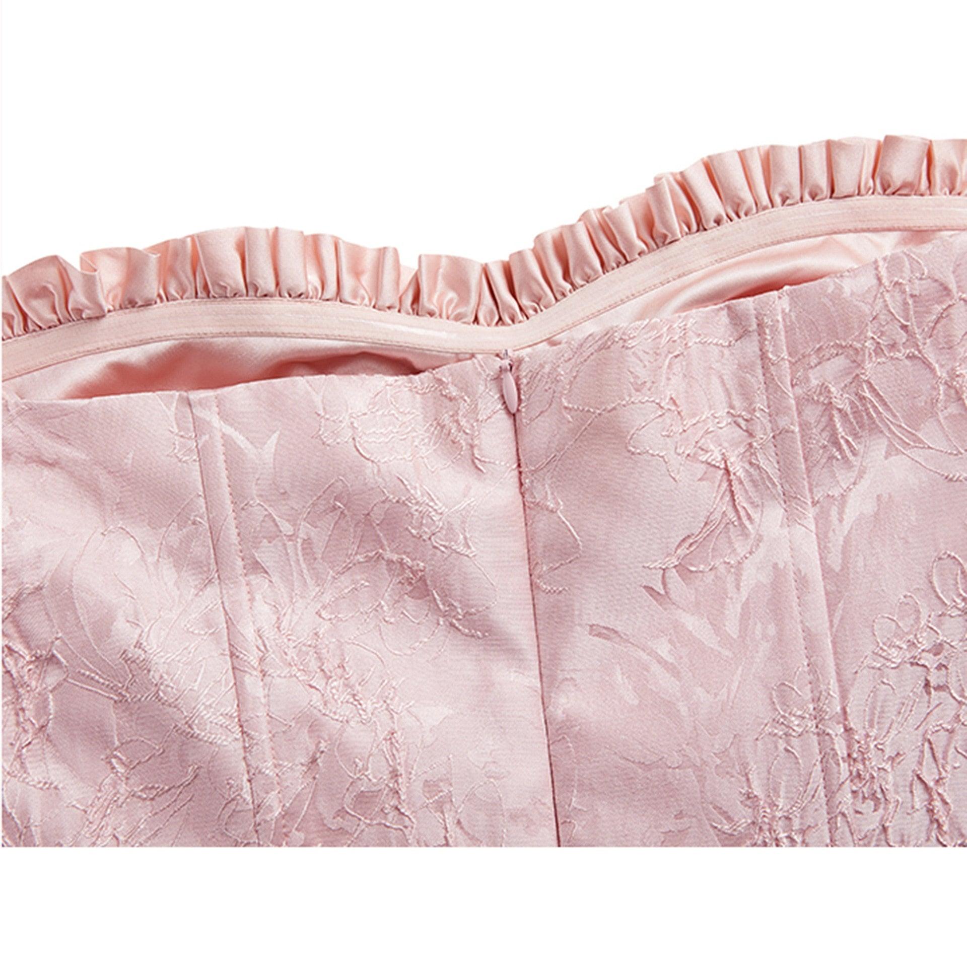 Strapless Corset Ruffle Peplum Mini Dress