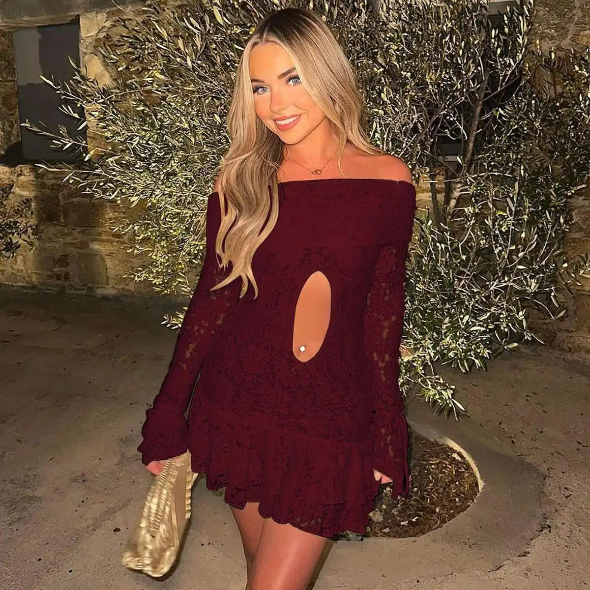 Strapless Lace Backless Party Mini Dress - View 10