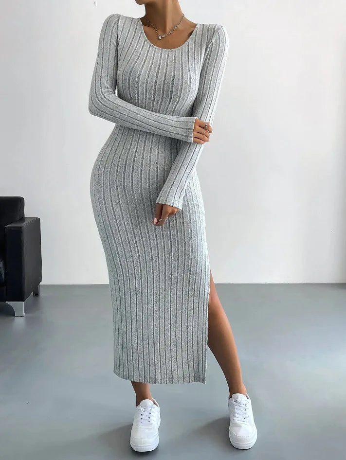 Mercedes Womens Long Sleeved Minimalist Dress with Premium Casual Styling