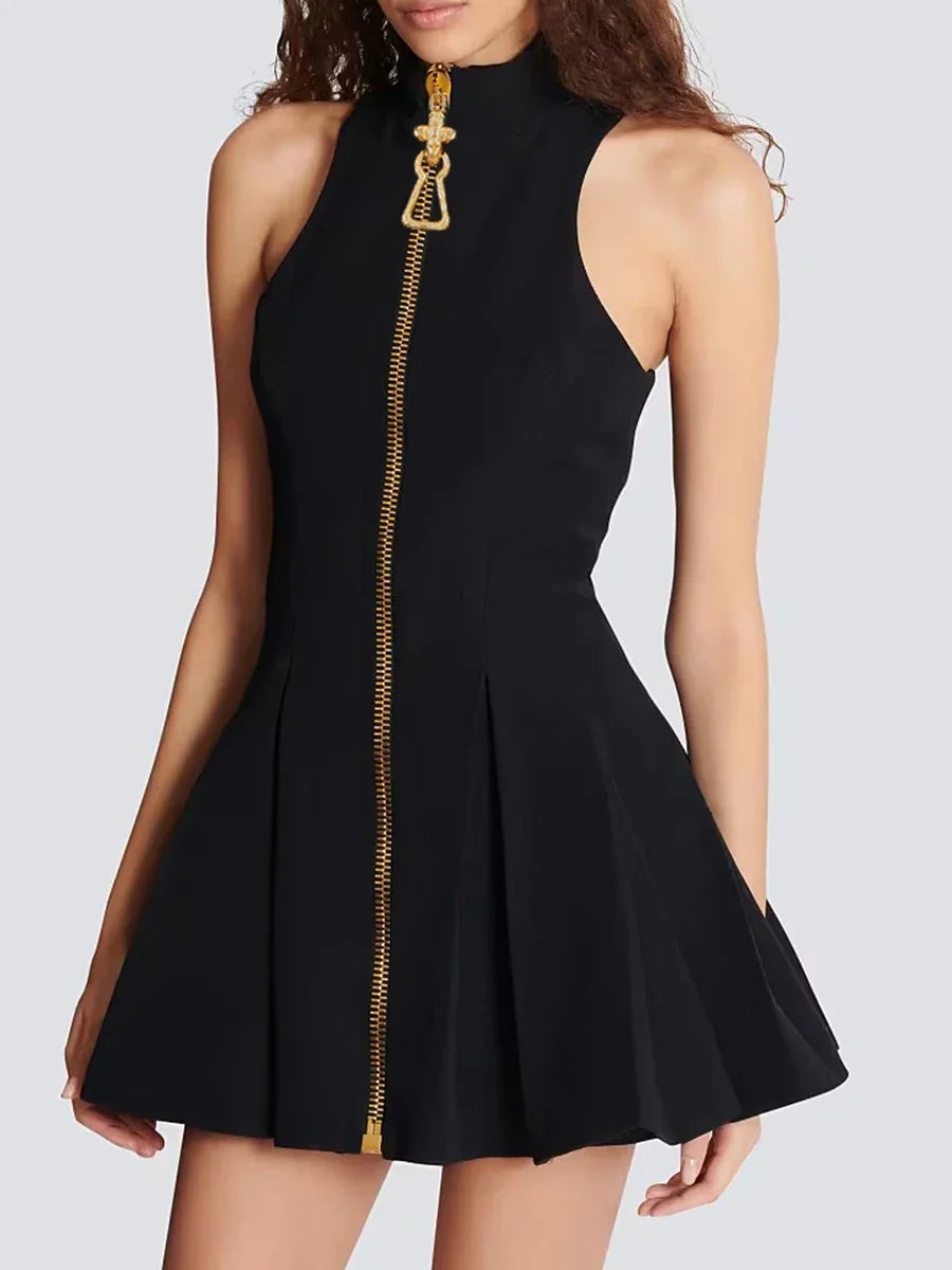 NEVE ZIPPER MINI DRESS