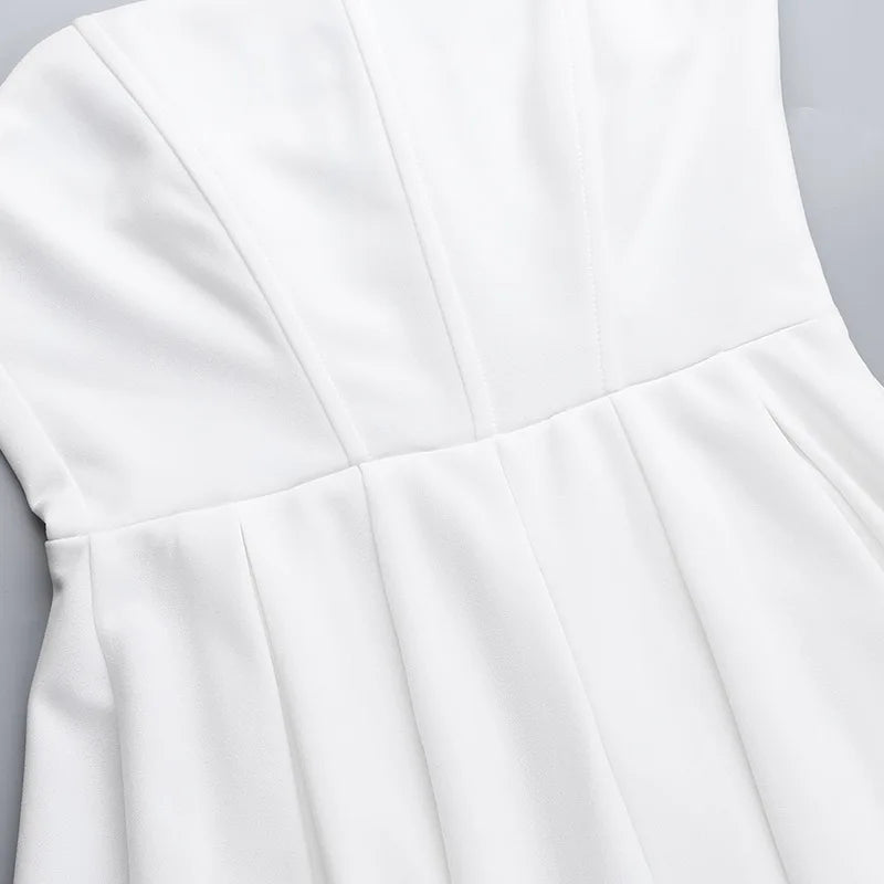 Strapless Corset Pleated A-Line Mini Dress