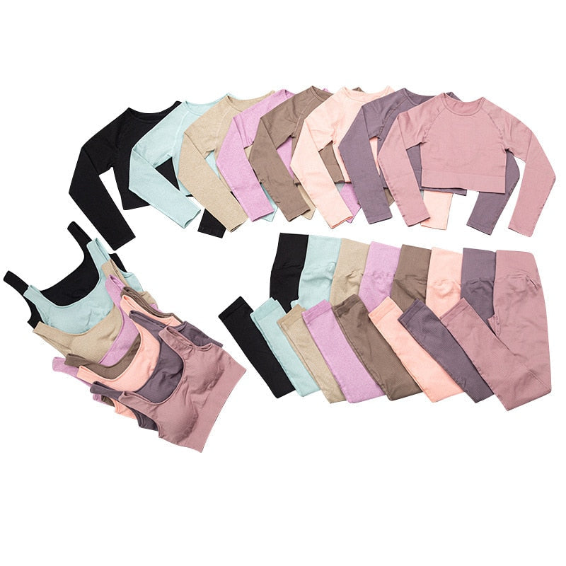 Mojoyce Solid Ribbed Yoga Pants Leggings Women Seamless Sport Leggings Gym Clothing Fitness High Waist Push Up Workout Tights Pants