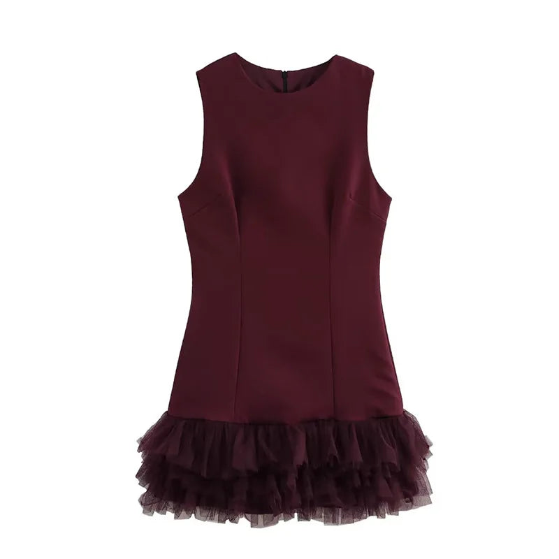 Sequin High Neck Long Sleeve Feather Trim Bodycon Mini Dress