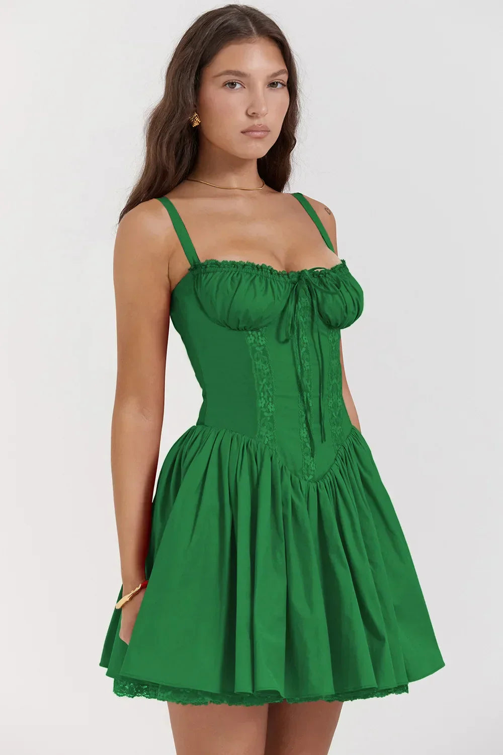 Lace A-Line Spaghetti Strap Mini Dress 8