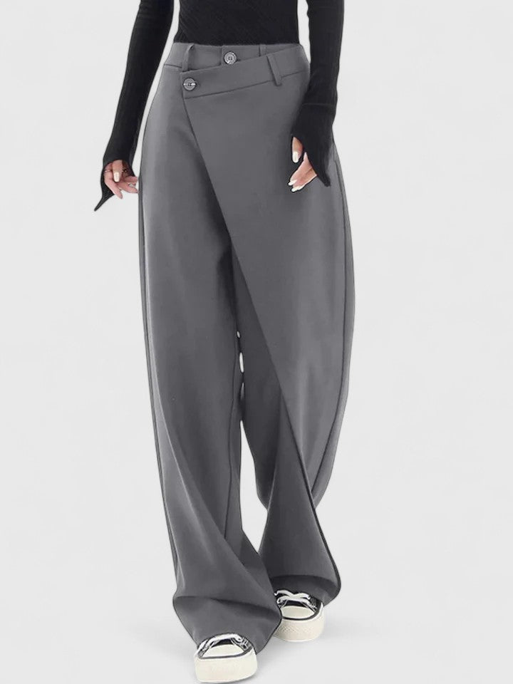 High Waist Wide Leg Tailored Trousers