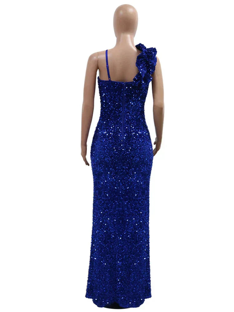 Velvet Backless Deep V-Neck Long Sleeve Maxi Dress