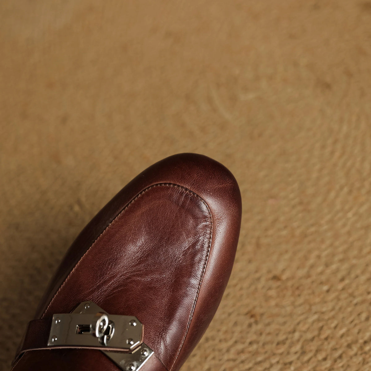 Round Toe Buckle Backless Loafer Mules