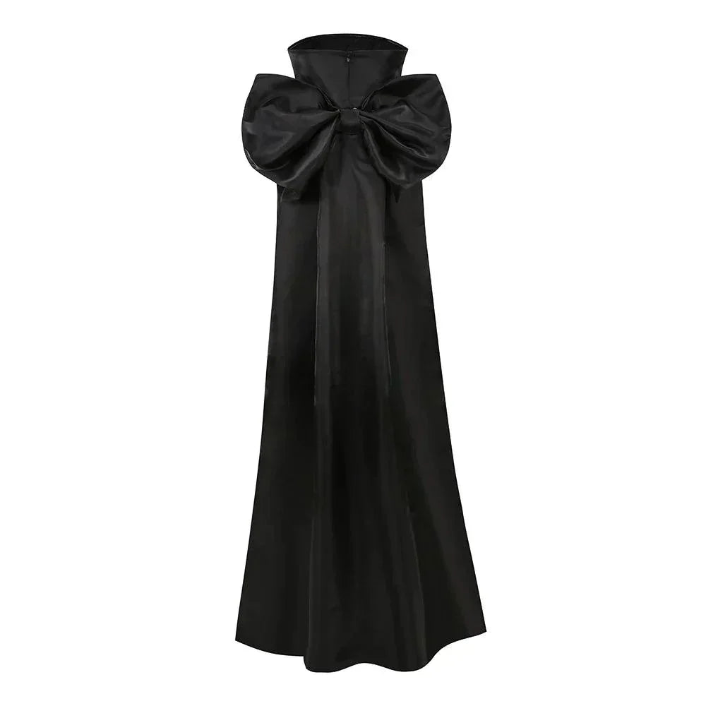 Beauty Of You Oversized Bow Satin Mini Dress - View 14