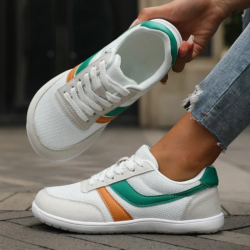 Lace Up Mesh Side Stripe Low Top Sneakers
