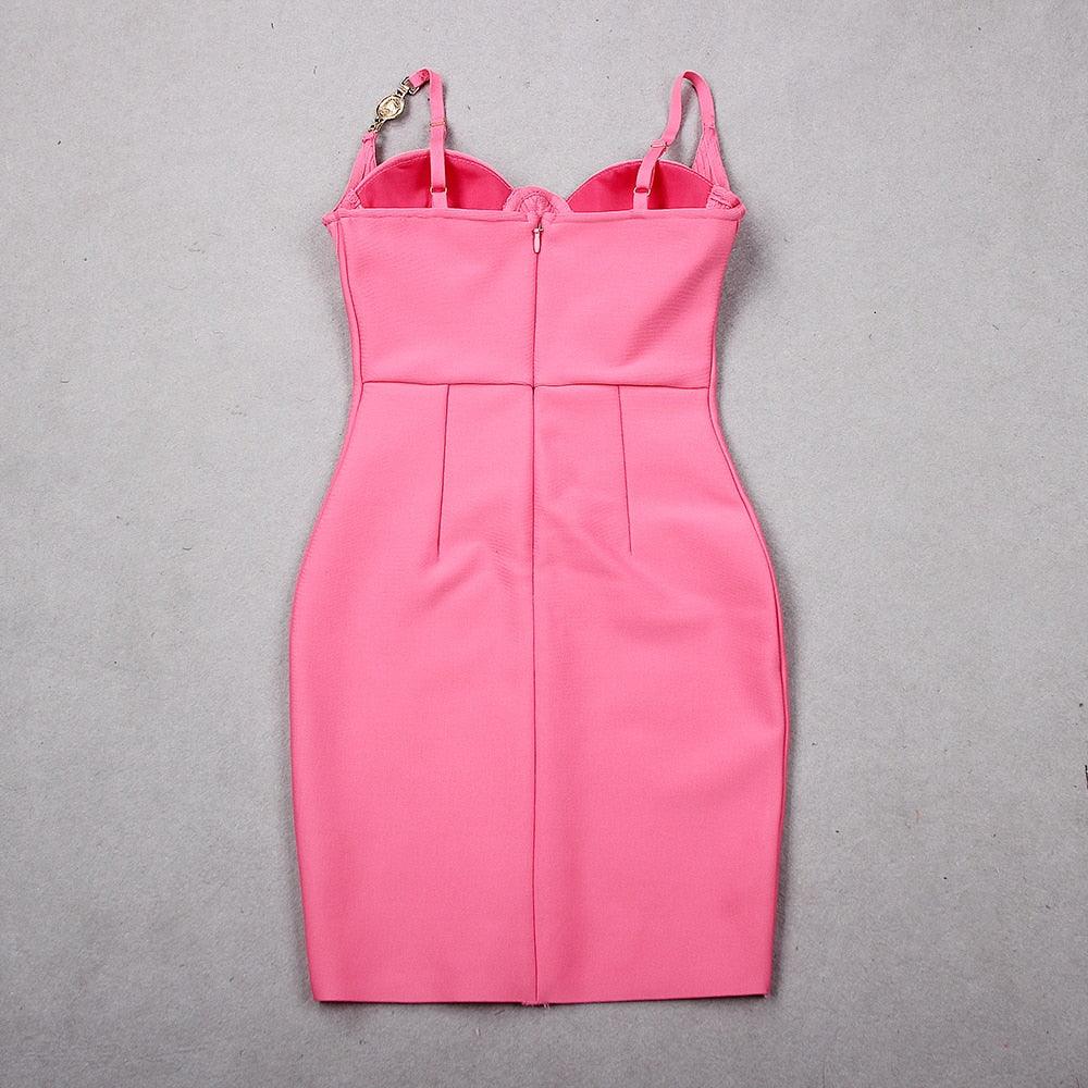 Mesh Spaghetti Strap Bustier Corset Bodycon Mini Dress