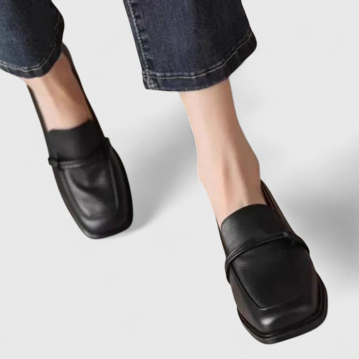 Square Toe Slip On Flat Loafers