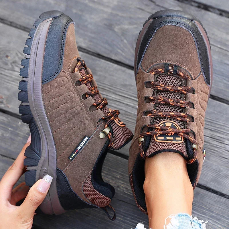 Lace Up Suede Look Chunky Hiking Sneakers