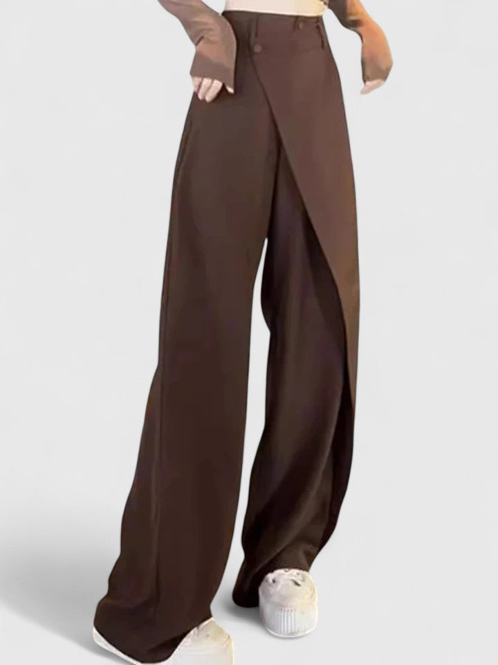 High Waist Wide Leg Tailored Trousers