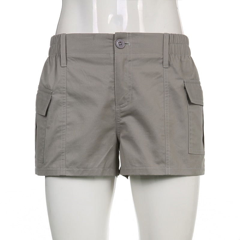 Low Waisted Shorts Harajuku Retro Basic Casual Sporty Bottom Women Biker
