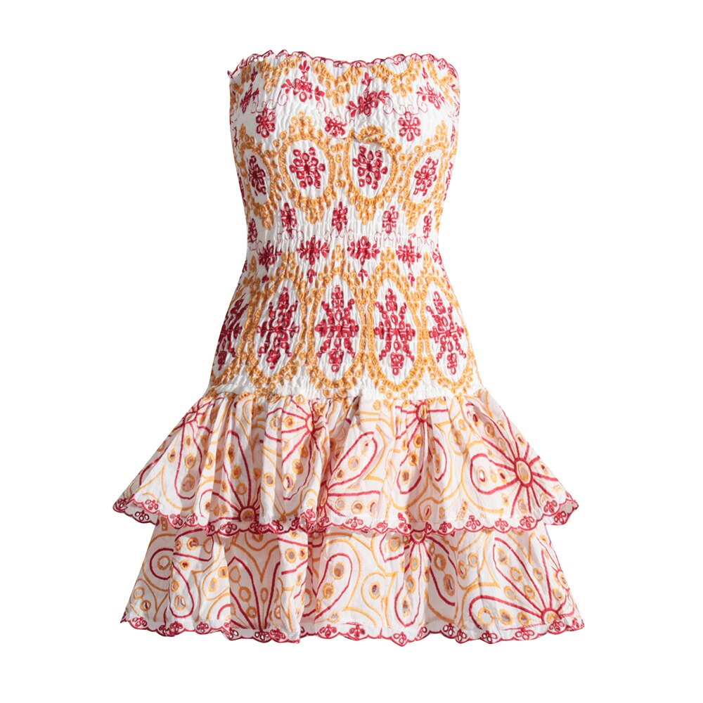 LUNA RUFFLE DRESS Red