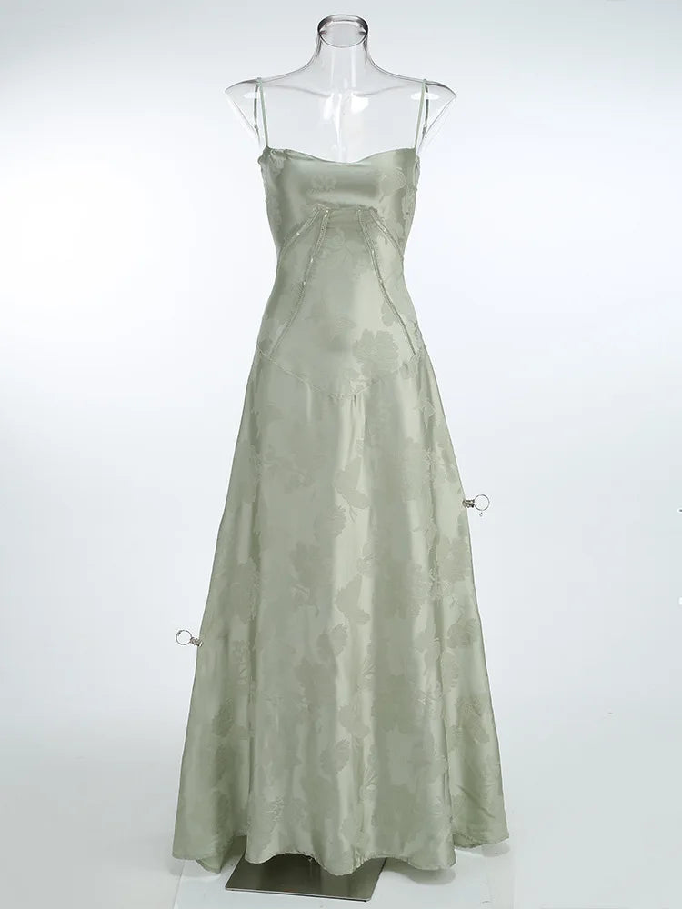 Floral Spaghetti Strap Sheer Slip Maxi Dress