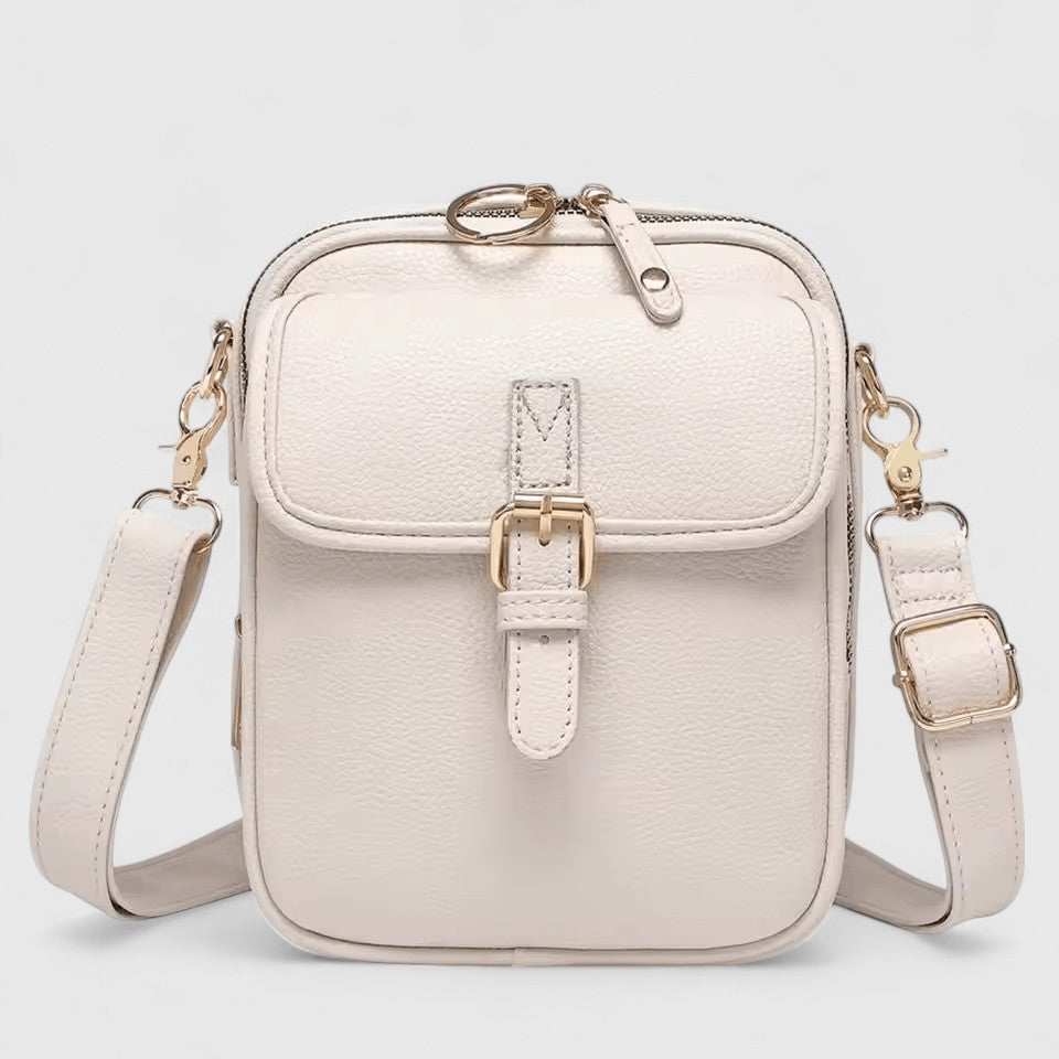Buckle Flap Front Boxy Crossbody Bag