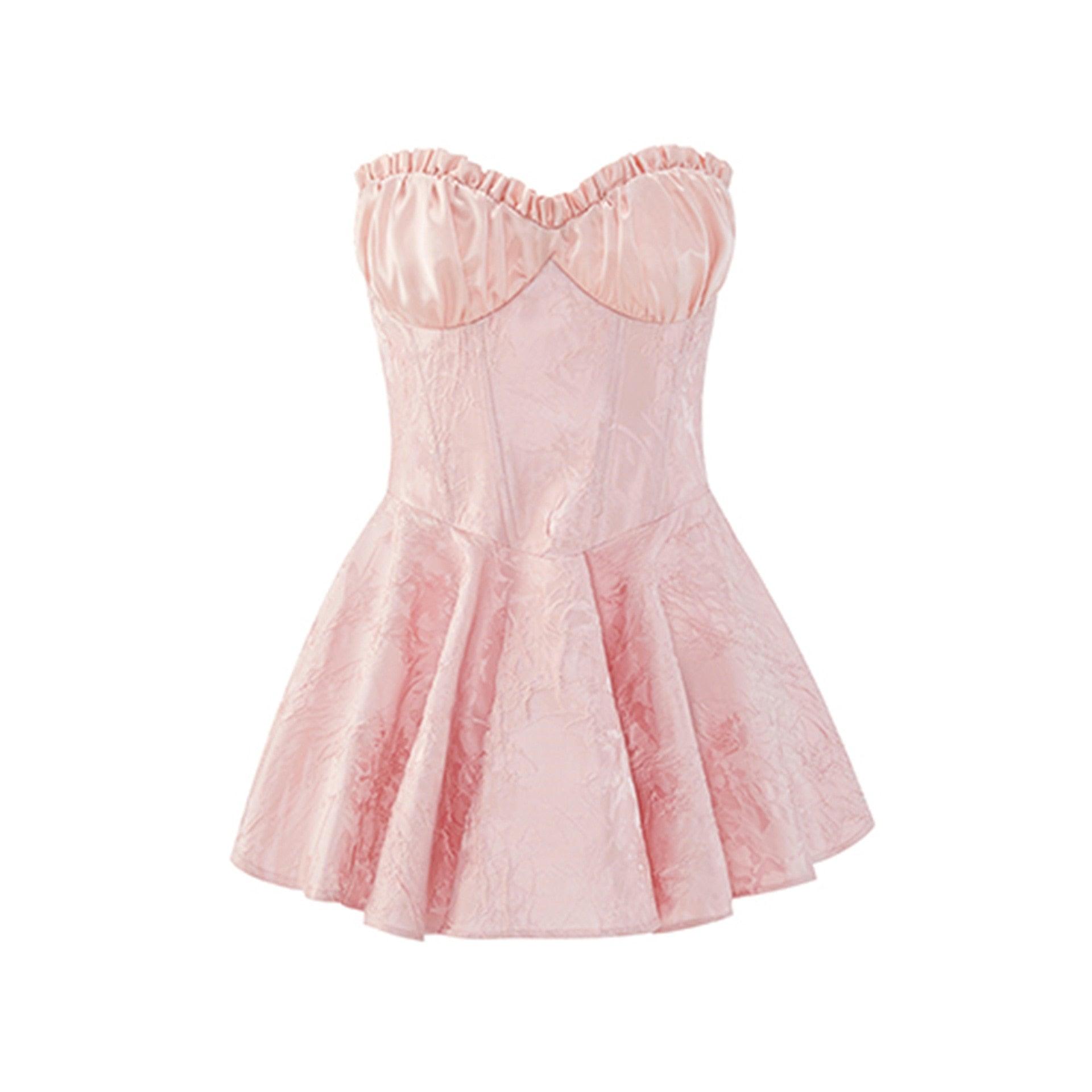 Strapless Corset Ruffle Peplum Mini Dress