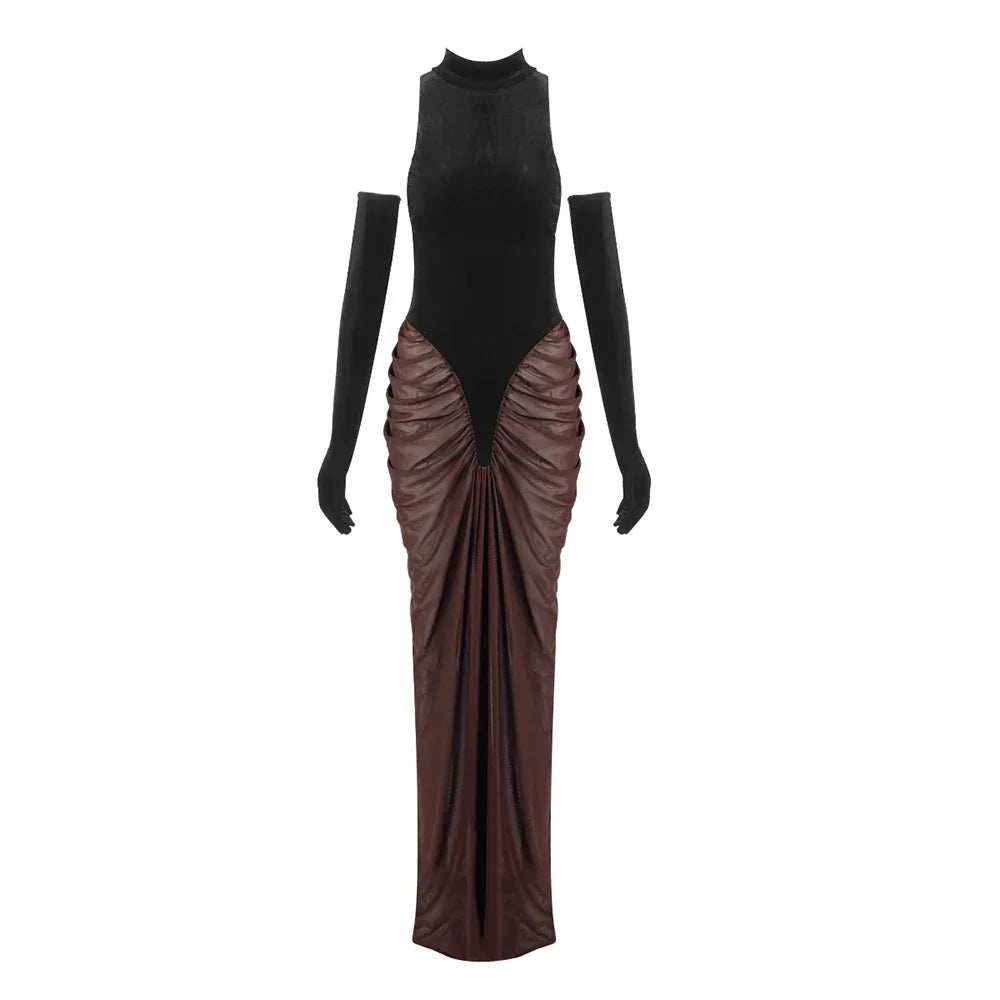 CALLIE MAXI DRESS Black brown