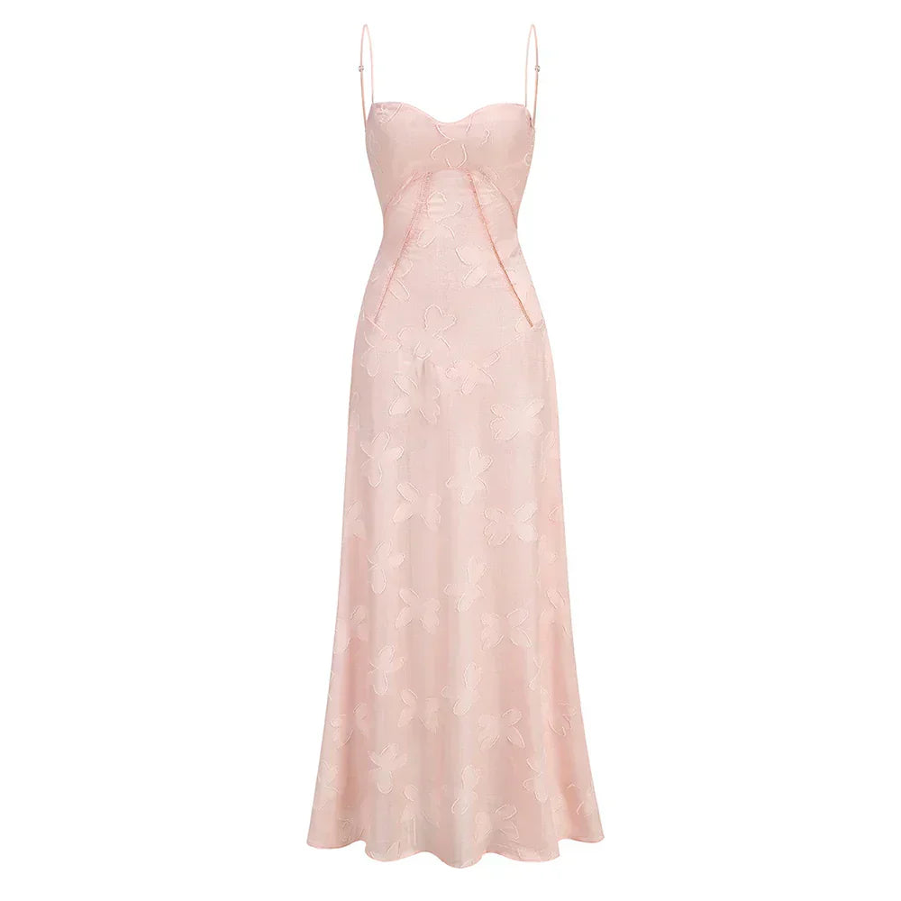 Floral Spaghetti Strap Sheer Slip Maxi Dress