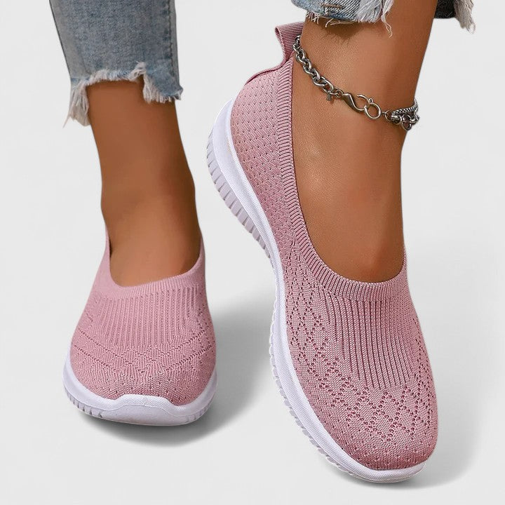 Mesh Knit Slip On Flat Sneakers
