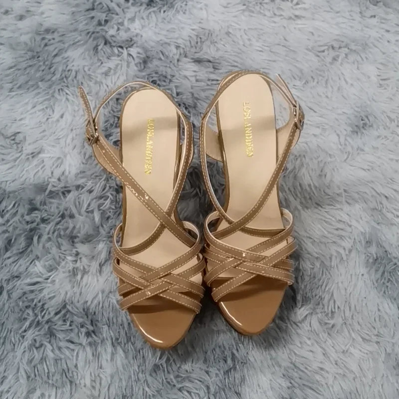 Strappy Peep Toe Platform Stiletto Sandals