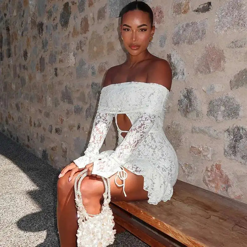 Strapless Lace Backless Party Mini Dress - View 3
