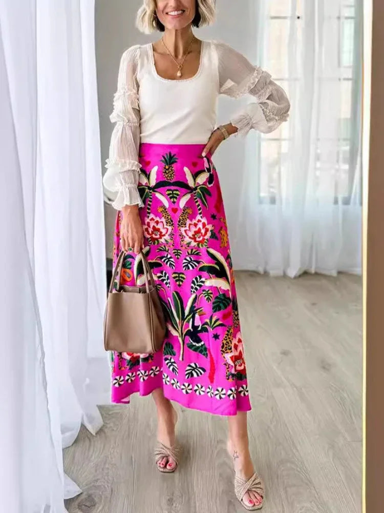 Daniela Aesthetic Dress with Flowers Chic Silhouette Collection