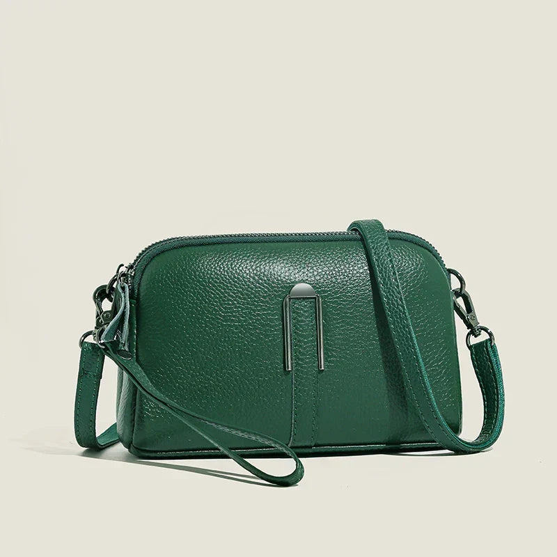 Zip Top Structured Small Crossbody Bag